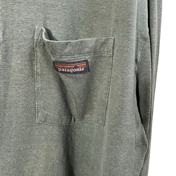 PATAGONIA Industrial Green Long Sleeved Work Henley Pocket Tee Shirt 53390 - Picture 7 of 12